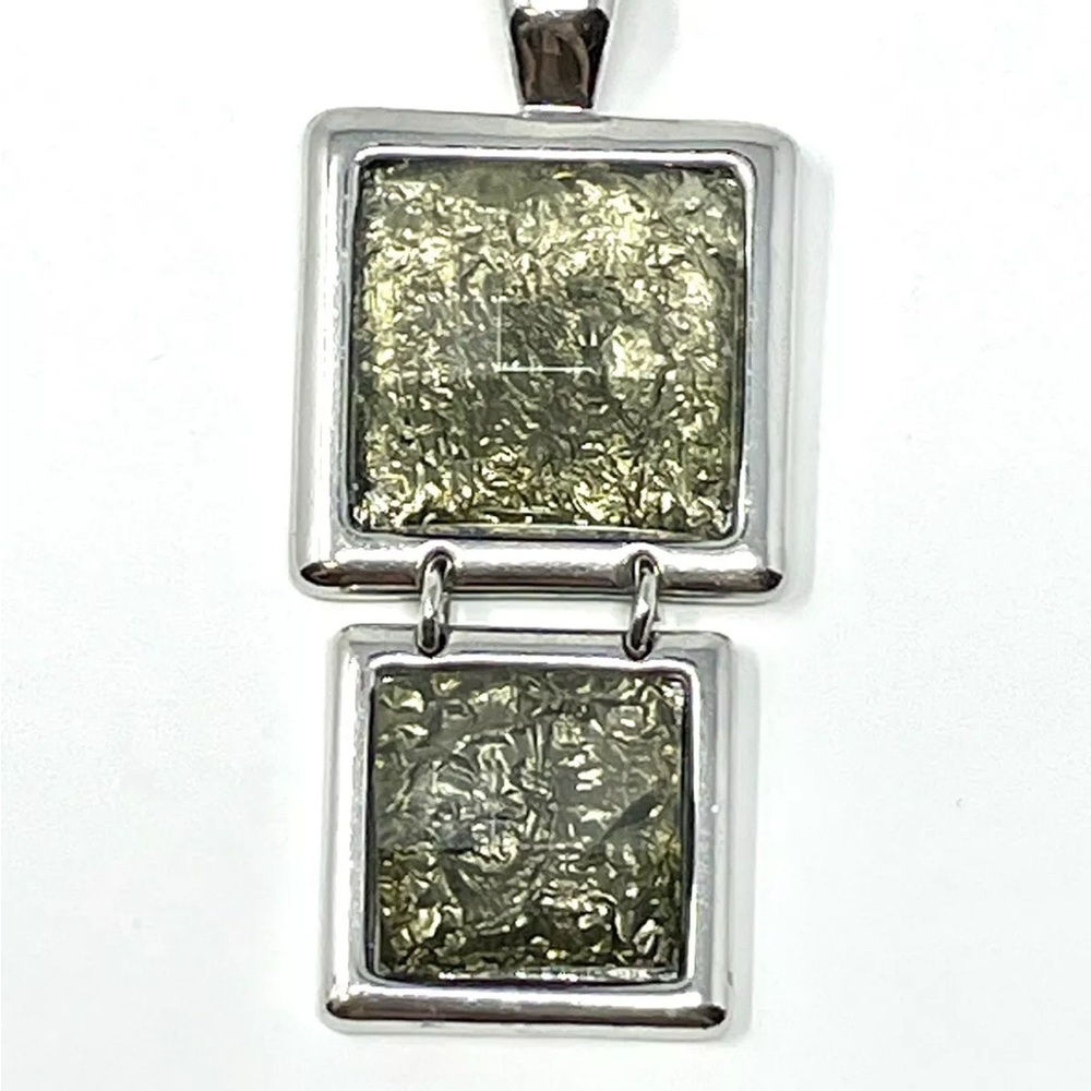 Lia Sophia “Reflex Love” Double Square Drop Necklace - EUC